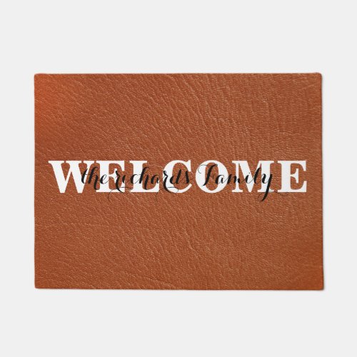 Personalized Welcome Modern Funny Family Monogram Doormat