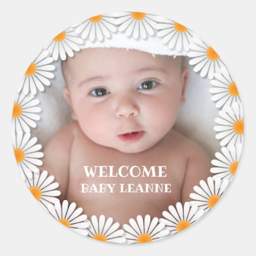 Personalized Welcome New Baby Classic Round Sticker