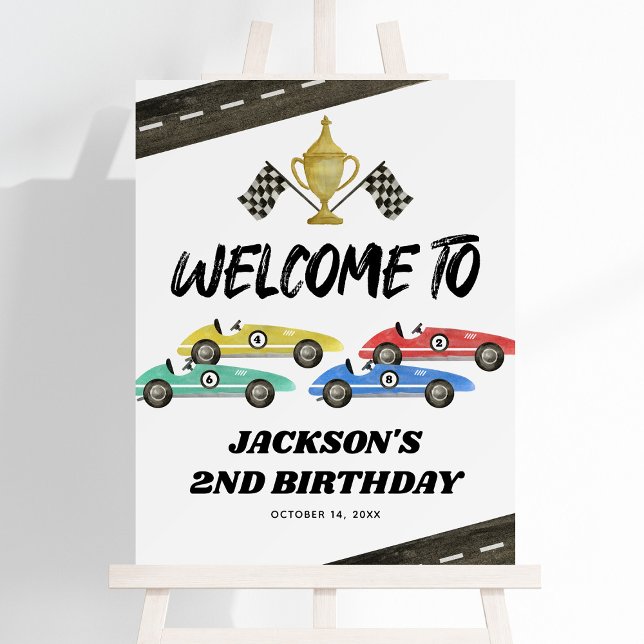 Personalized Welcome Racing Car Birthday Foam Board (Creator Uploaded)