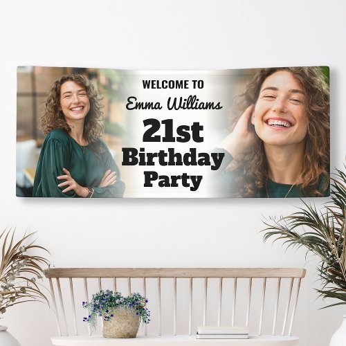 Personalized Welcome Sign 21st Birthday Girl Photo