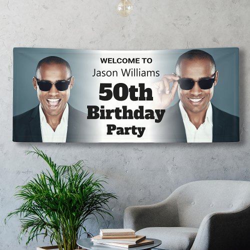 Personalized Welcome Sign Photo Men 50th Birthday