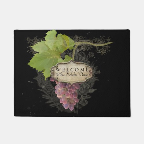Personalized Welcome Sign Vineyard Wine Grape Home Doormat