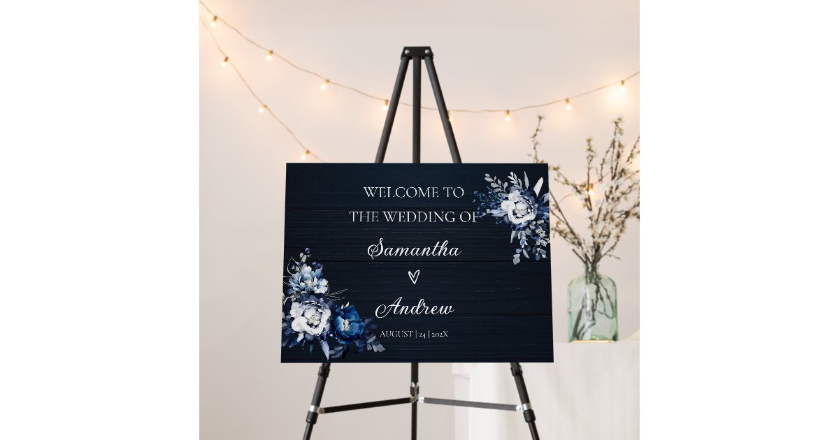 Personalized Welcome Signs In Blue and White | Zazzle