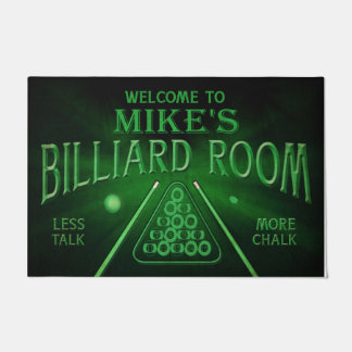 Personalized Welcome To Billiard Room Mat