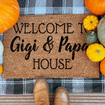 Personalized Welcome to Gigi and Papa's House Fiber Doormat<br><div class="desc">Welcome guests in heartwarming style with the Personalized "Welcome to Gigi and Papa's House" Doormat, the perfect addition to any grandparent’s doorstep. This custom doormat, made with love for Gigi and Papa, is a thoughtful way to celebrate their role as beloved grandparents and make every family visit feel extra special....</div>