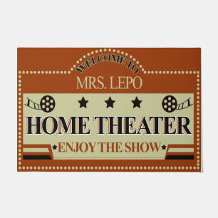 Personalized Welcome To Home Theater Doormat