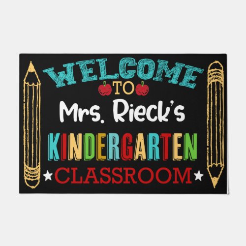 Personalized Welcome To Kindergarten Classroom Doormat