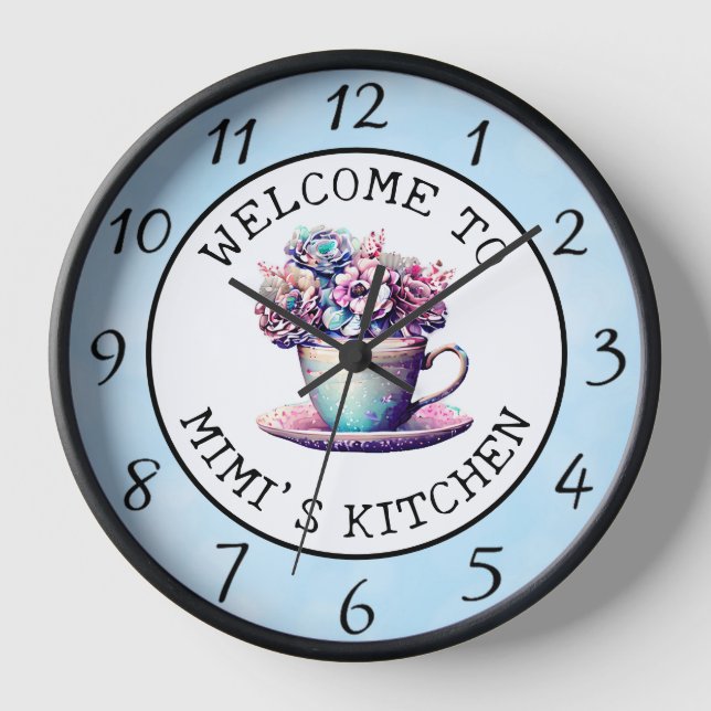 Personalized Welcome to Mimi's Kitchen  Clock (Front)