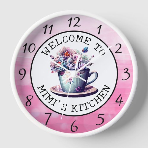 Personalized Welcome to Mimis Kitchen  Clock