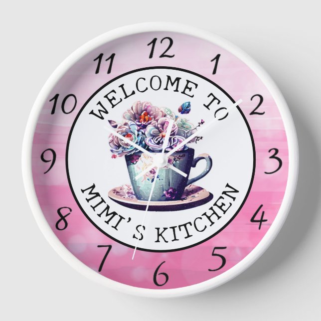 Personalized Welcome to Mimi's Kitchen  Clock (Front)