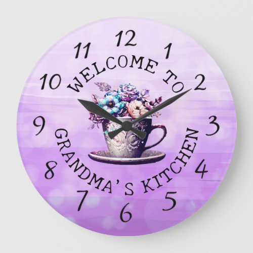 Personalized Welcome to Mimis Kitchen  Large Clock