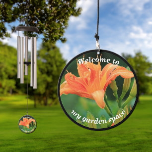 Personalized Welcome to My Garden Space Lily Wind Chime