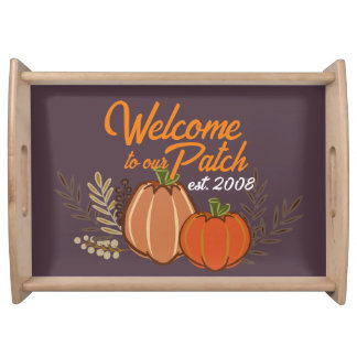 Personalized Welcome to our Autumn Pumpkin Patch Serving Tray