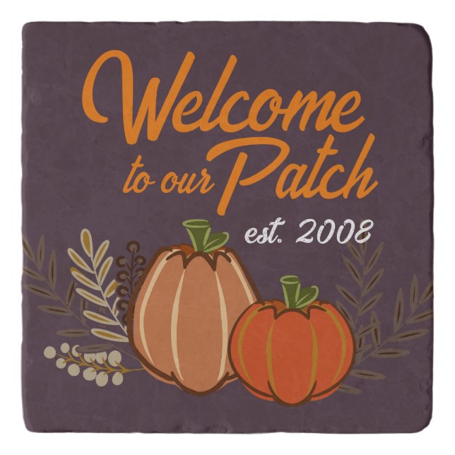 Personalized Welcome to our Autumn Pumpkin Patch Trivet (Front)