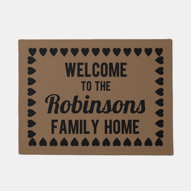 Personalized Welcome to Our Family Home Mat (Front)