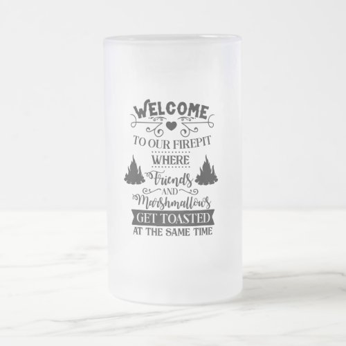 Personalized Welcome To Our Firepit Frosted Mug