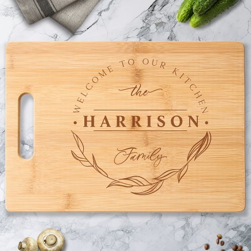 Personalized Welcome To Our Kitchen Engraved Cutting Board