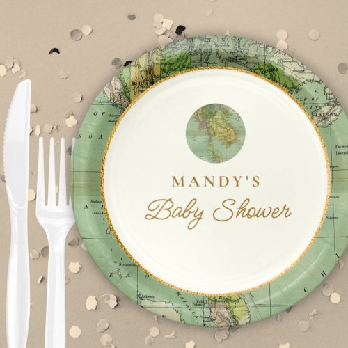 Personalized Welcome to the World Baby Shower Paper Plates
