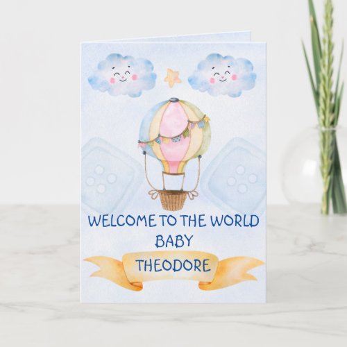 Personalized Welcome to The World New Baby Card