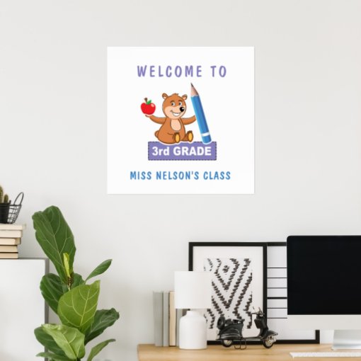 Personalized Welcome to Third Grade Poster | Zazzle