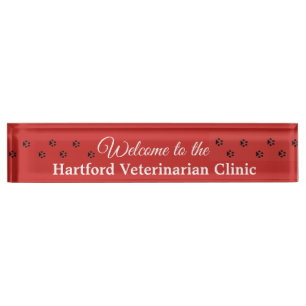 Personalized Welcome Veterinarian Name Plate Sign