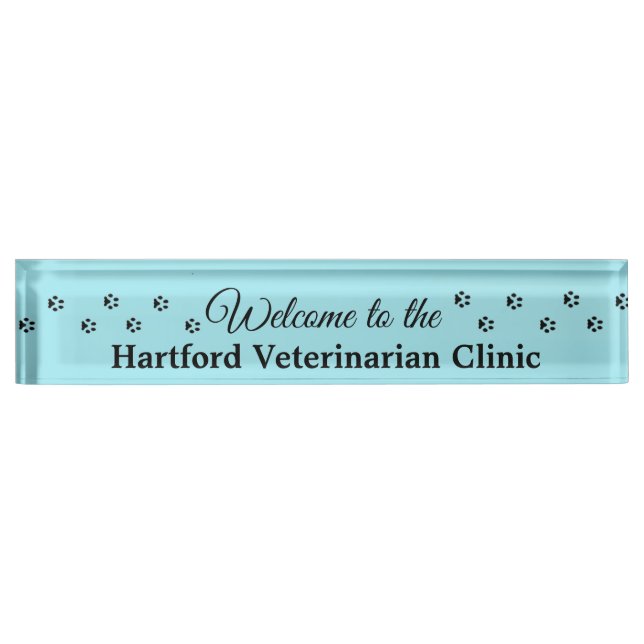 Personalized Welcome Veterinarian Name Plate Sign (Front)