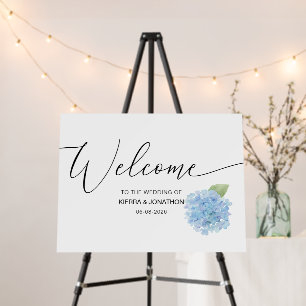 Personalized Welcome Wedding Sign Hydrangea