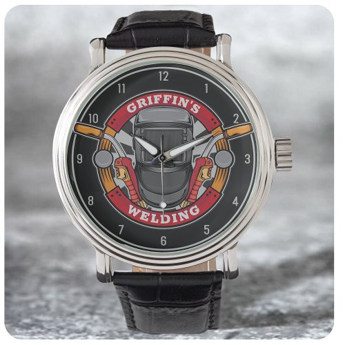 Personalized Welder Metal Fabricator Welding Shop Watch