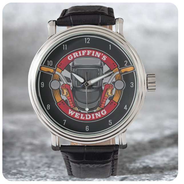 Personalized Welder Metal Fabricator Welding Shop Watch (Creator Uploaded)