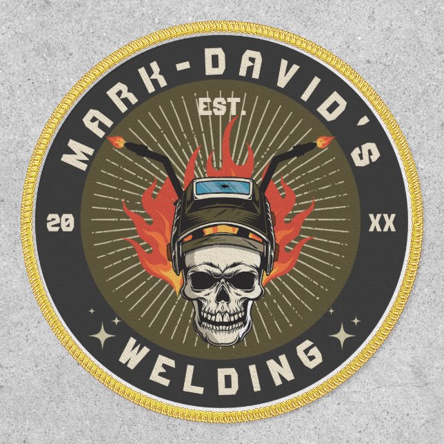 Personalized Welder Metal Worker Welding Workshop Patch (Front)