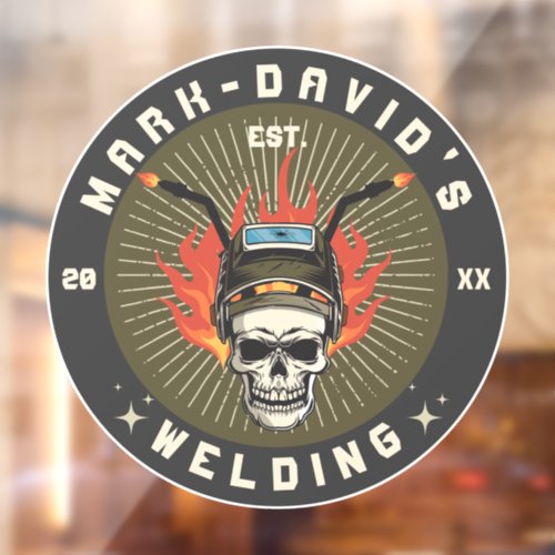 Personalized Welder Metal Worker Welding Workshop Window Cling
