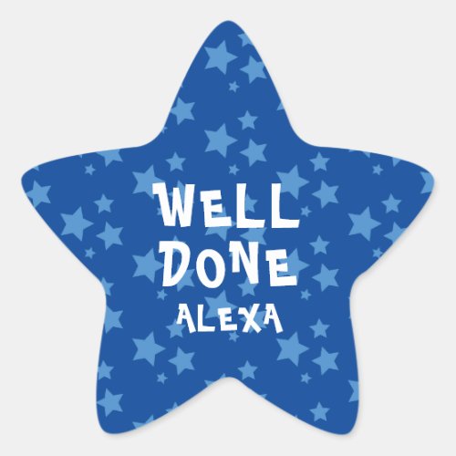 Personalized Well Done Teacher Encouragement Star  Star Sticker