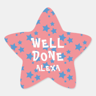 Personalized Well Done Teacher Encouragement Star Sticker