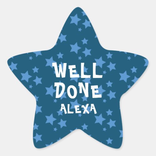 Personalized Well Done Teacher Encouragement Star Sticker