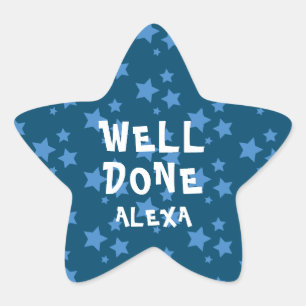 Personalized Well Done Teacher Encouragement Star Sticker