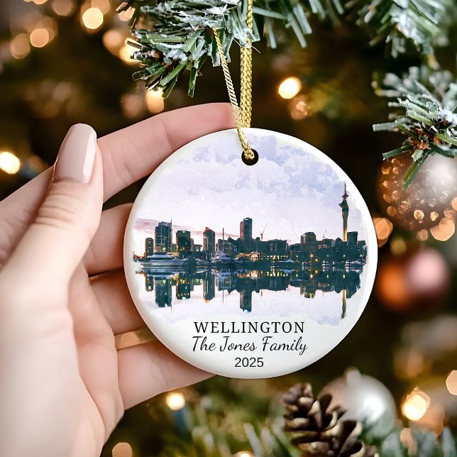 Personalized Wellington Ornament, New Zealand Gift Ceramic Ornament (Creator Uploaded)