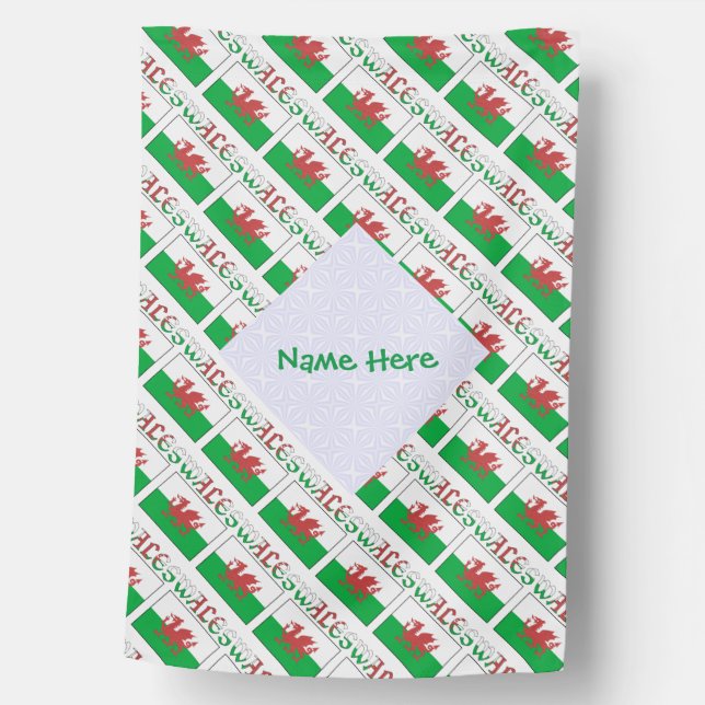 Personalized Welsh Flag Tiled (Front)