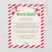 Personalized "We're Back!" Elf Welcome Letter (Front)