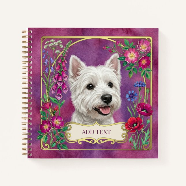 Personalized West Highland Dog Pink Notebook (Front)