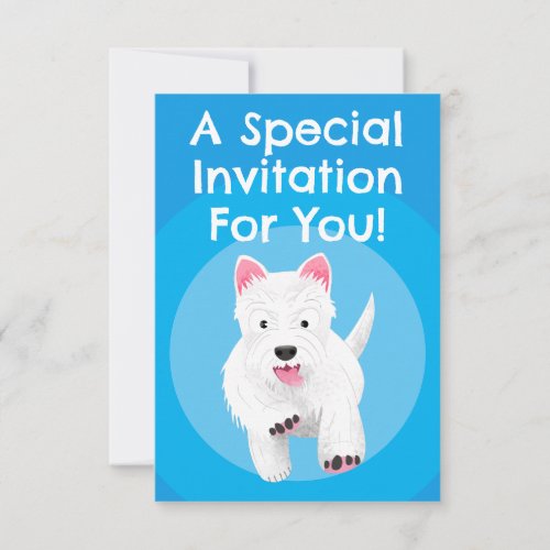 Personalized west highland terrier birthday invitation