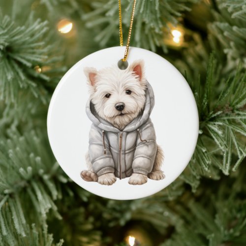 Personalized West Highland White Terrier Dog Ceramic Ornament