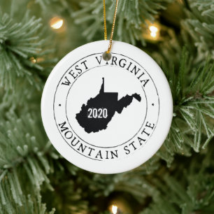 Personalized West Virginia Ceramic Ornament