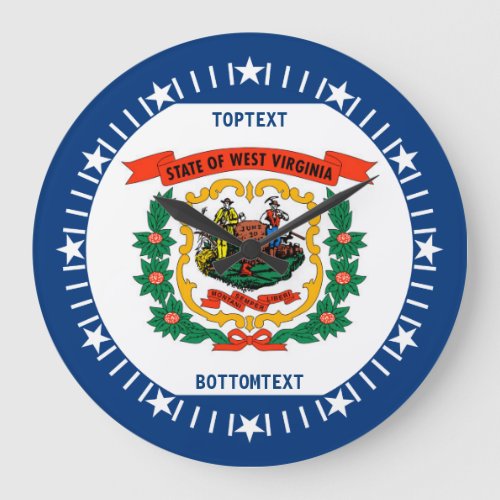 Personalized West Virginia State Flag Design on a Large Clock