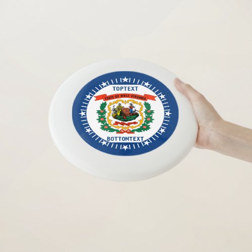 Personalized West Virginia State Flag on a Wham_O Frisbee