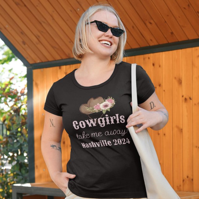 Personalized Western Cowgirl Bachelorette Party T-Shirt (Creator Uploaded)
