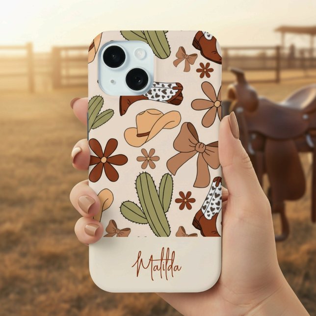 Personalized Western Cowgirl Boots Pattern  Case-Mate iPhone Case (Creator Uploaded)