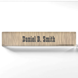 Personalized Western Faded Wood Look Nameplate