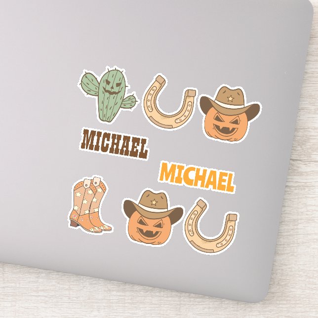 Personalized Western Halloween Fun Set  Sticker (Detail)