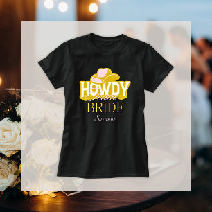 Personalized Western Howdy Gold Team Bride  T-Shirt