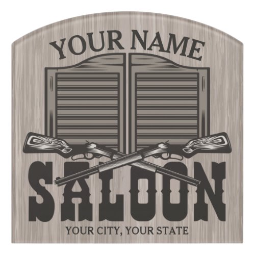 Personalized Western Rifle Guns Old Saloon Bar  Door Sign